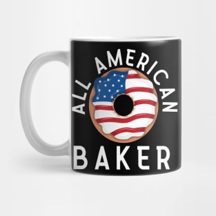 ALL AMERICAN BAKER PATRIOTIC 4TH OF JULY USA DONUTS BAKING Mug